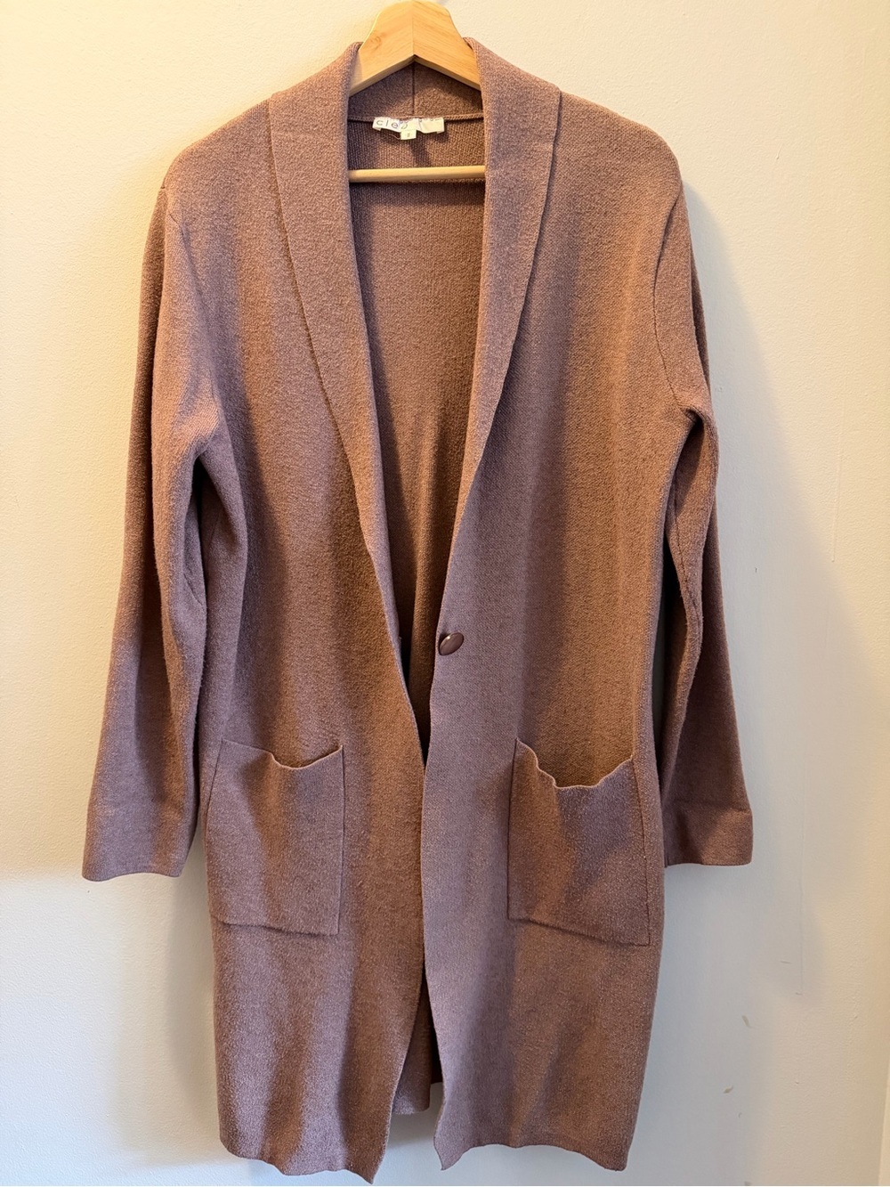 cleo Open-Front Trench Coatigan in Mauve